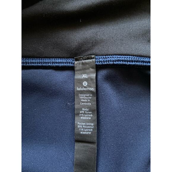 LULULEMON Navy Blue Stretch Nylon Joggers w/Zip Ankle sz XL - Picture 6 of 16